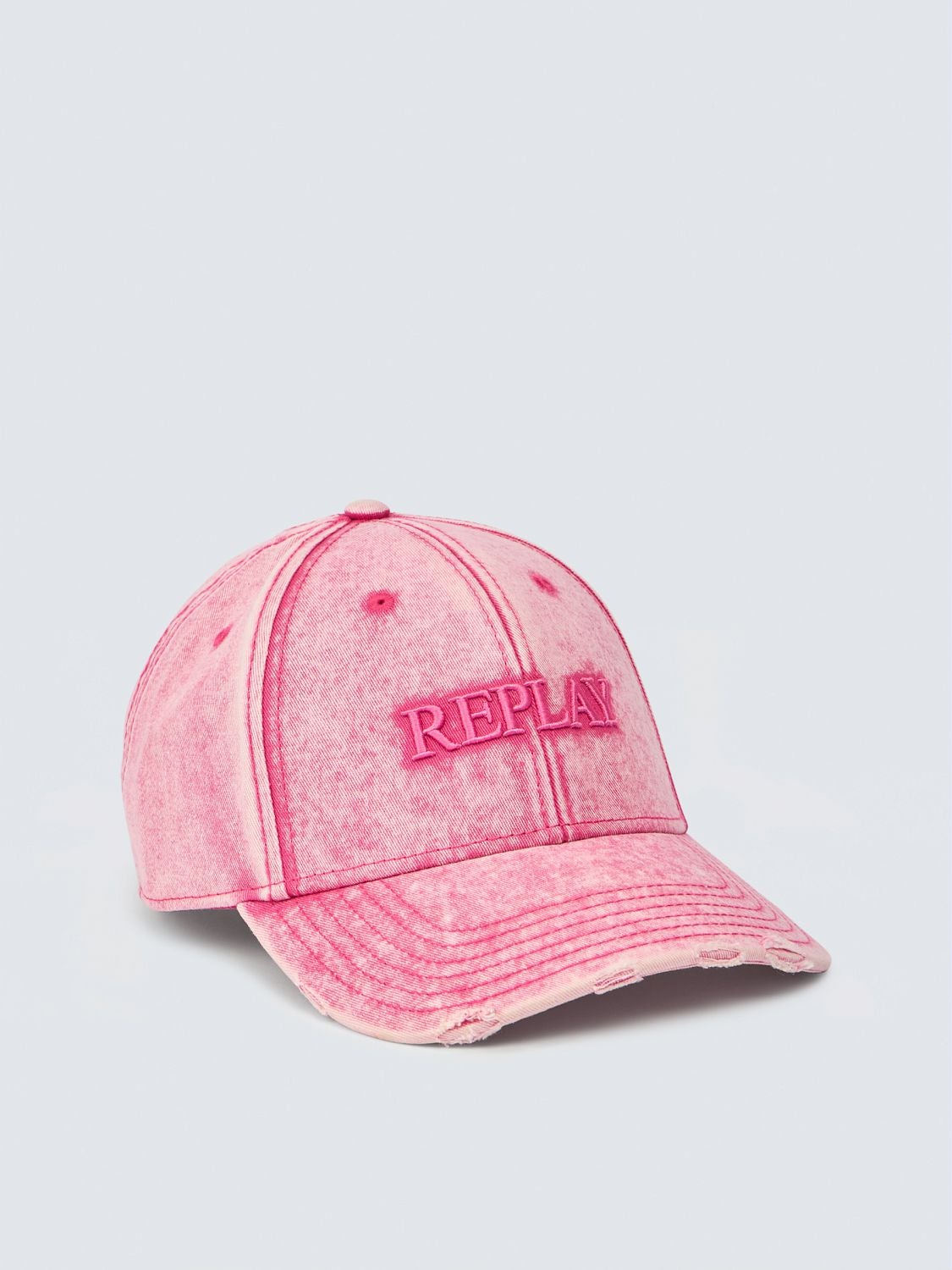 REPLAY DISTRESSED HAT WITH LOGO AX4161.006.A0113H FUCHSIA PINK 1