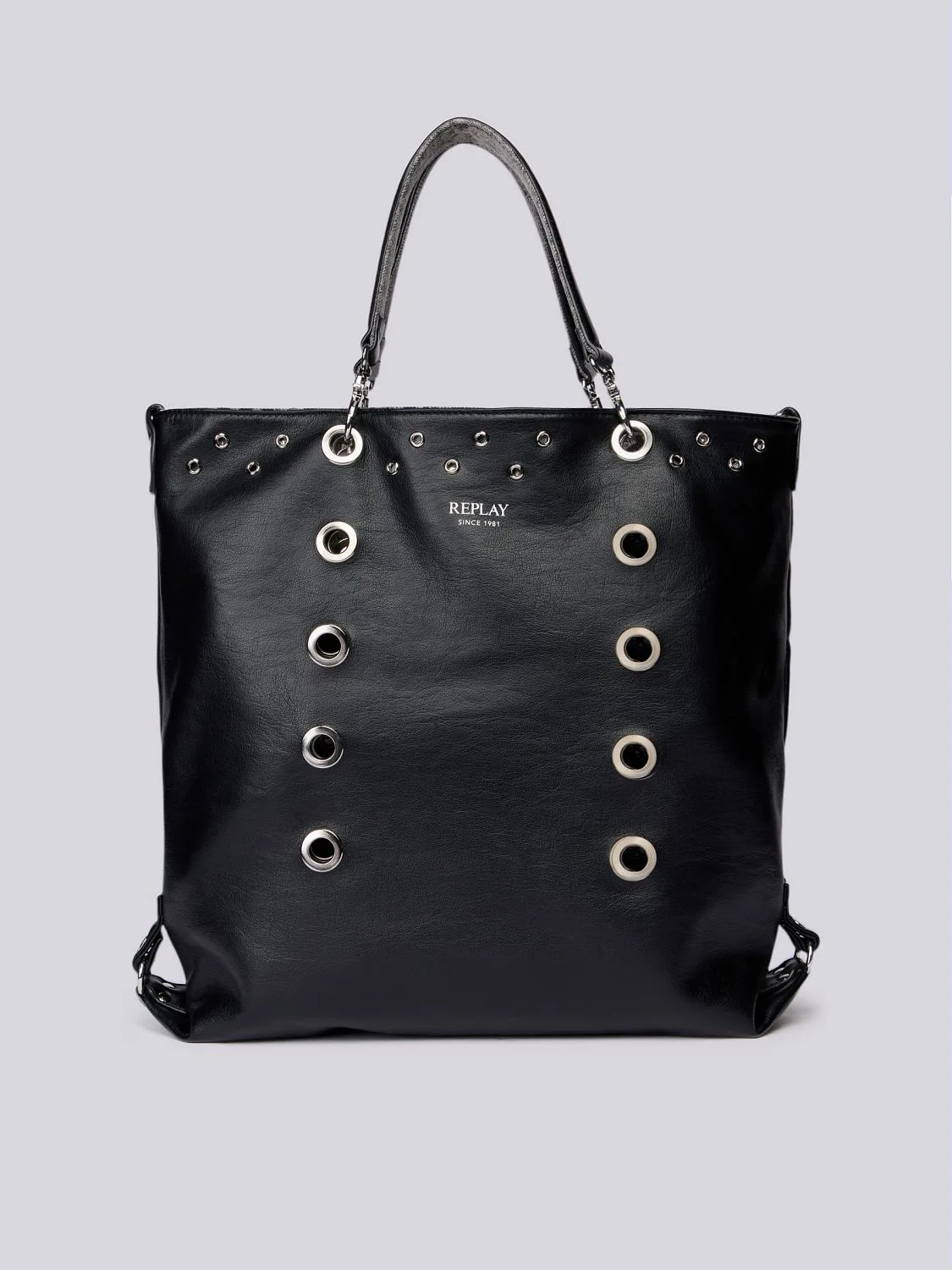 REPLAY REVERSIBLE BAG WITH CLUTCH FW3816.000.A2021A BLACK + WASHED BLACK 1