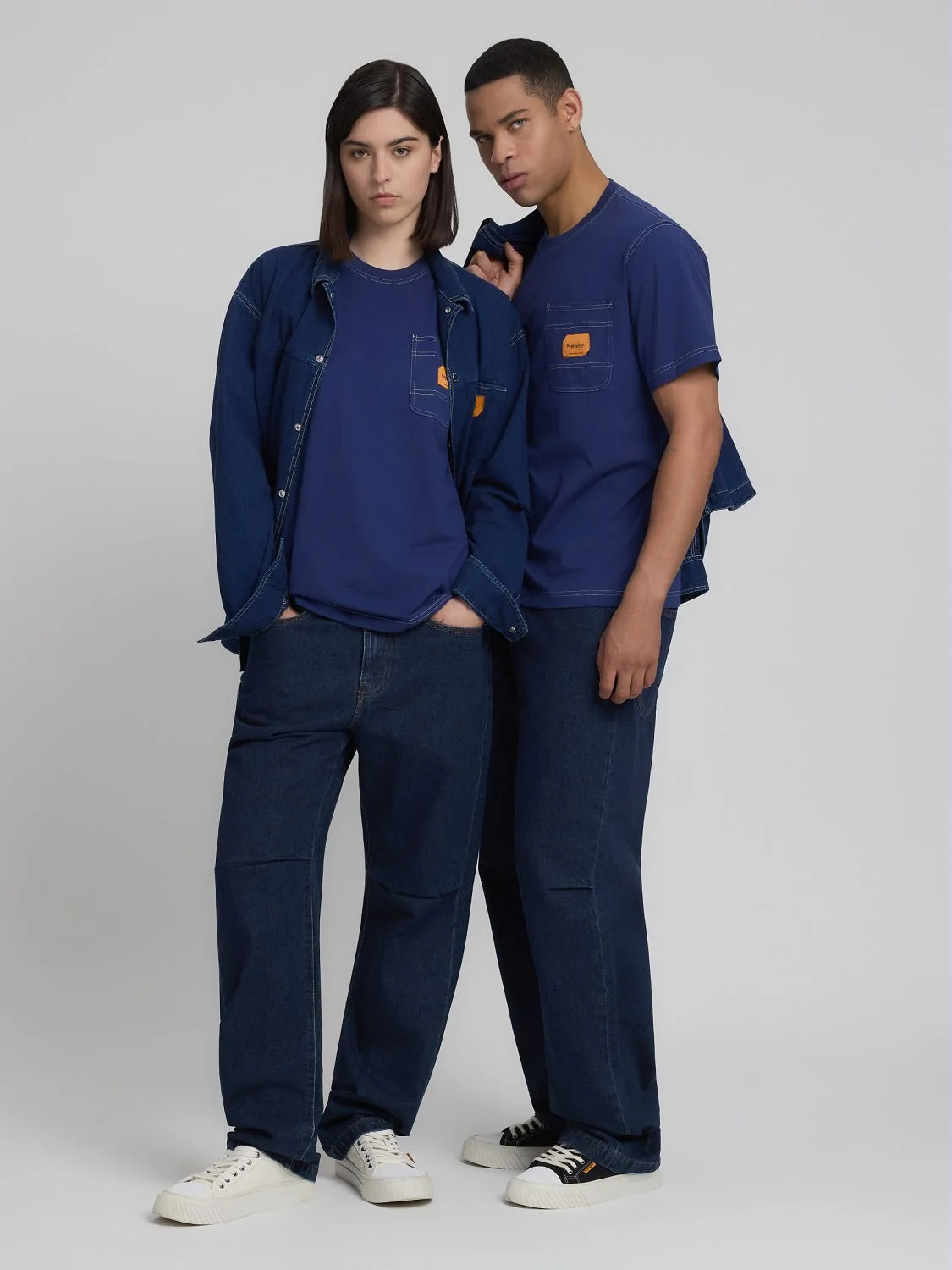 REPLAY TECHNICIAN T-SHIRT AGENDER REPLAY INC. KU6007.000.D23608P WORKER BLUE 1