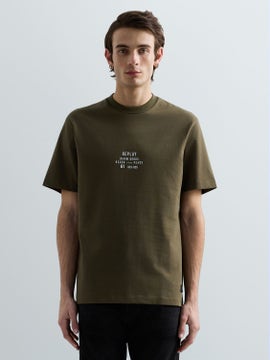 BAUMWOLL-T-SHIRT MIT SCHRIFTZUG