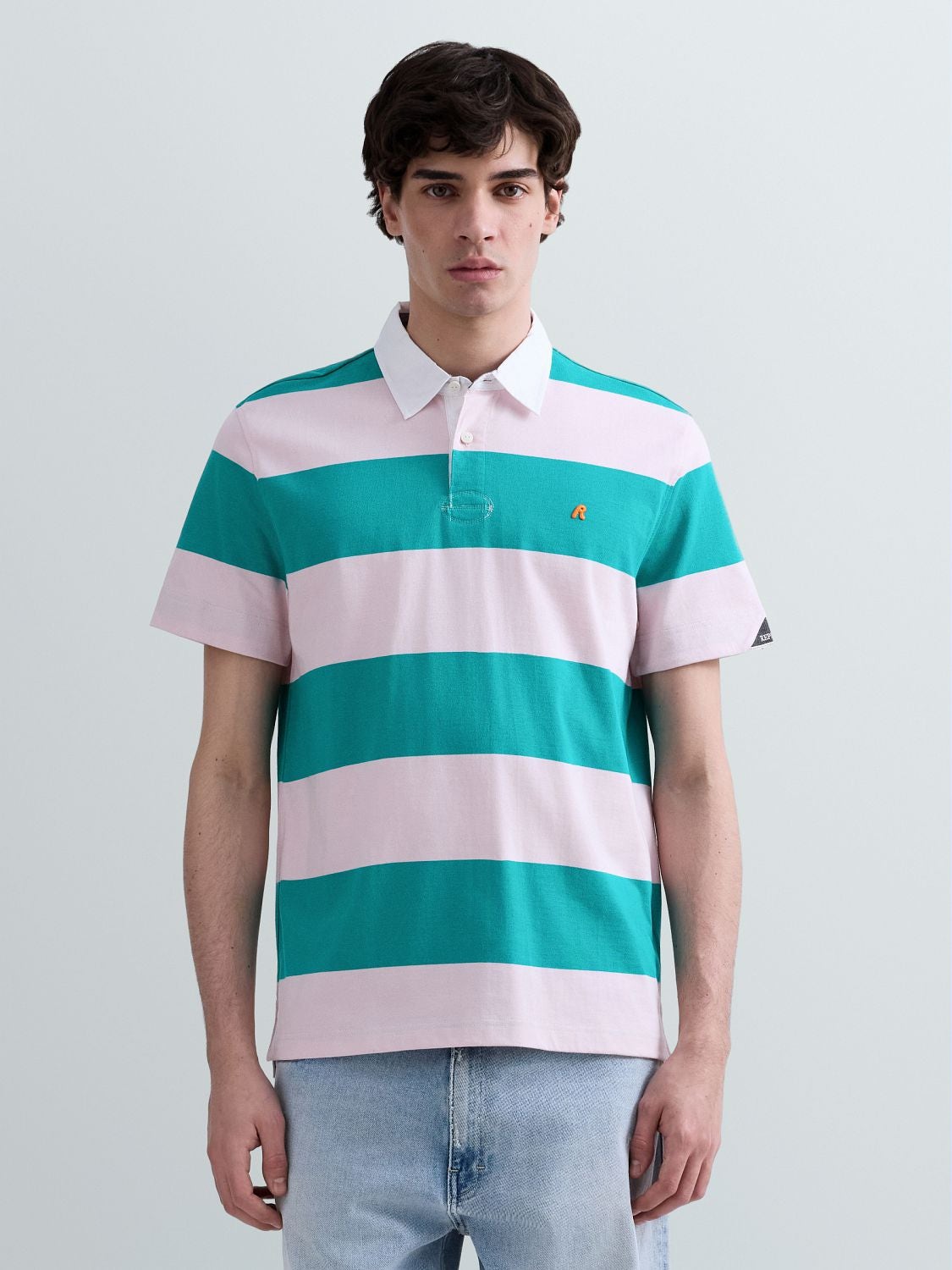 POLOSHIRT AUS JERSEY MIT STREIFENMUSTER