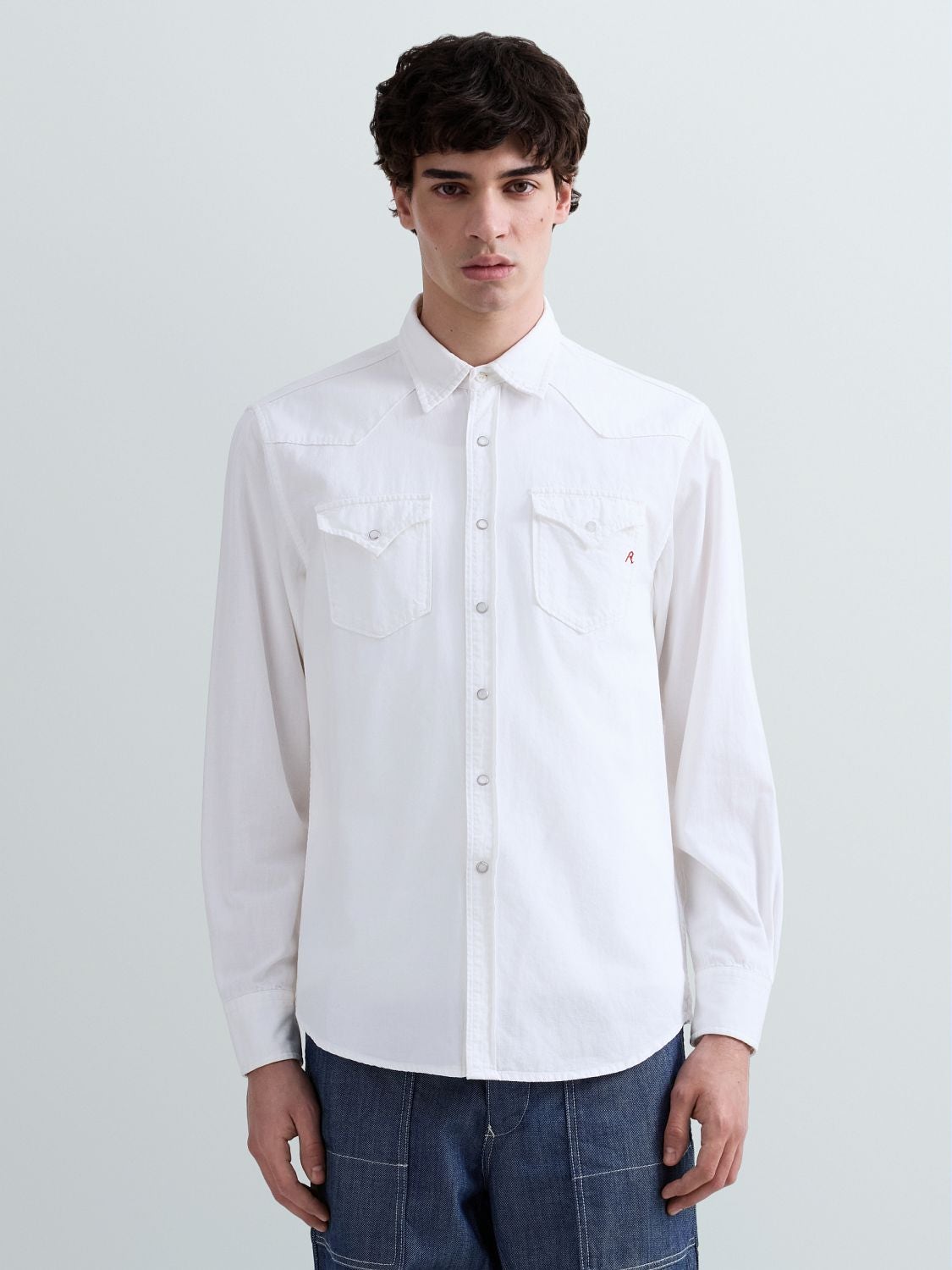 WESTERNHEMD AUS WEISSEM DENIM
