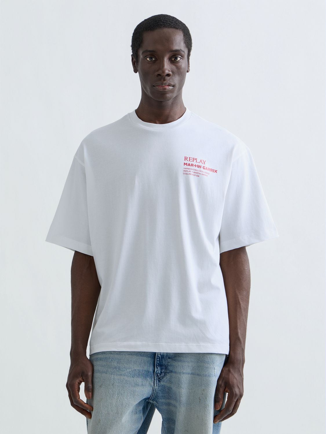 REPLAY REPLAY X MARTIN GARRIX T-SHIRT WITH GRAPHIC AND LOGO M005W .002.00QM9 NATURAL WHITE 2