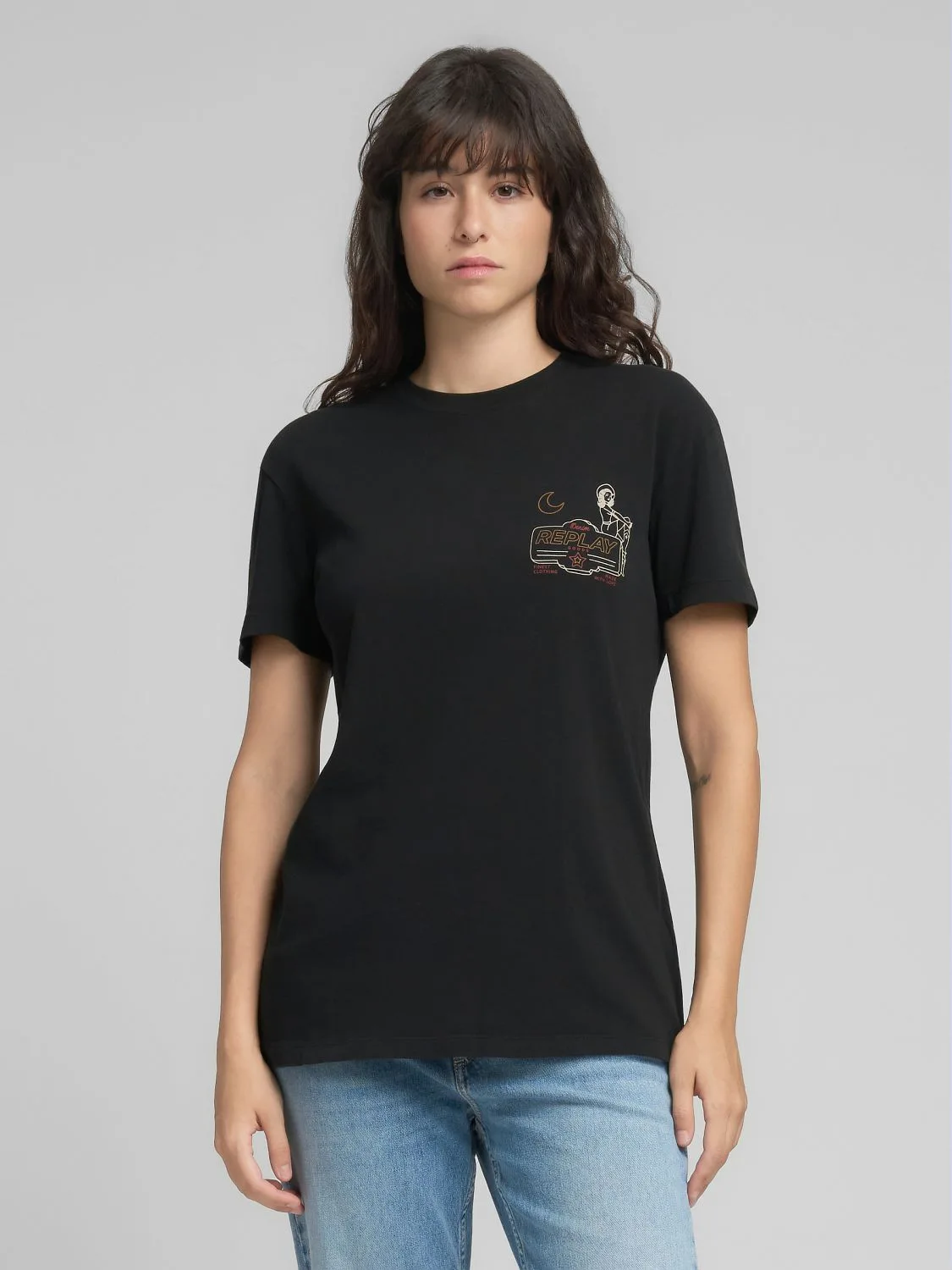 JERSEY-T-SHIRT MIT GRAFISCHEM AUFDRUCK