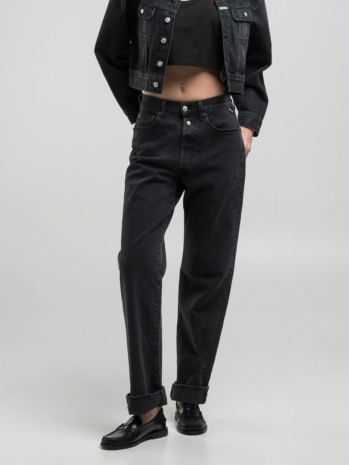 REPLAY Straight Fit Jeans W9Z1 W9Z1  .000.725 51D BLACK DELAVÈ 2