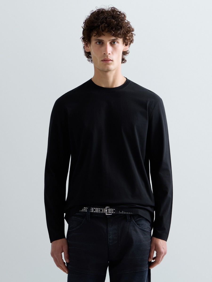REPLAY REGULAR-FIT LONG-SLEEVED T-SHIRT M13LM .000.7242MW BLACK 2
