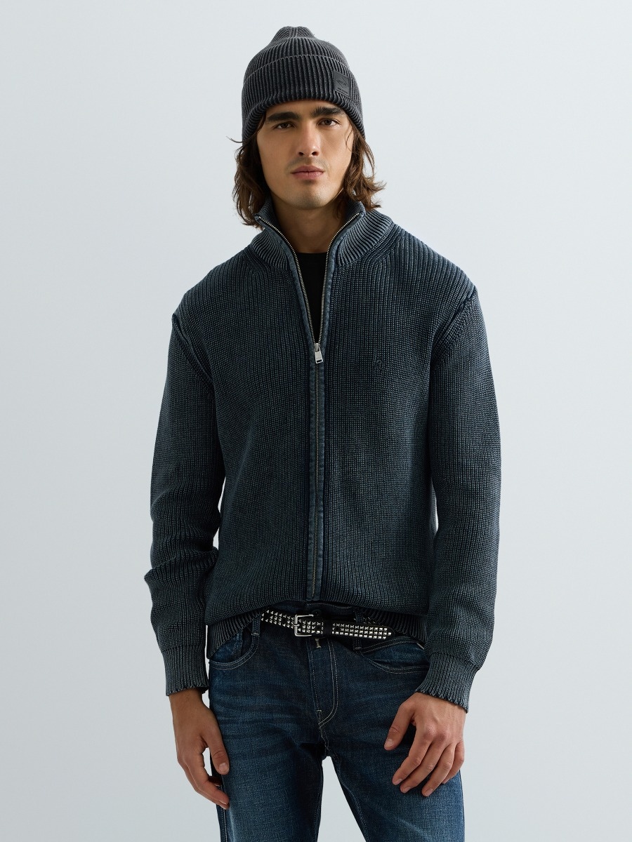 REPLAY FULL-ZIP SWEATER UK00AV.000.7246IG TOTAL ECLIPSE 2