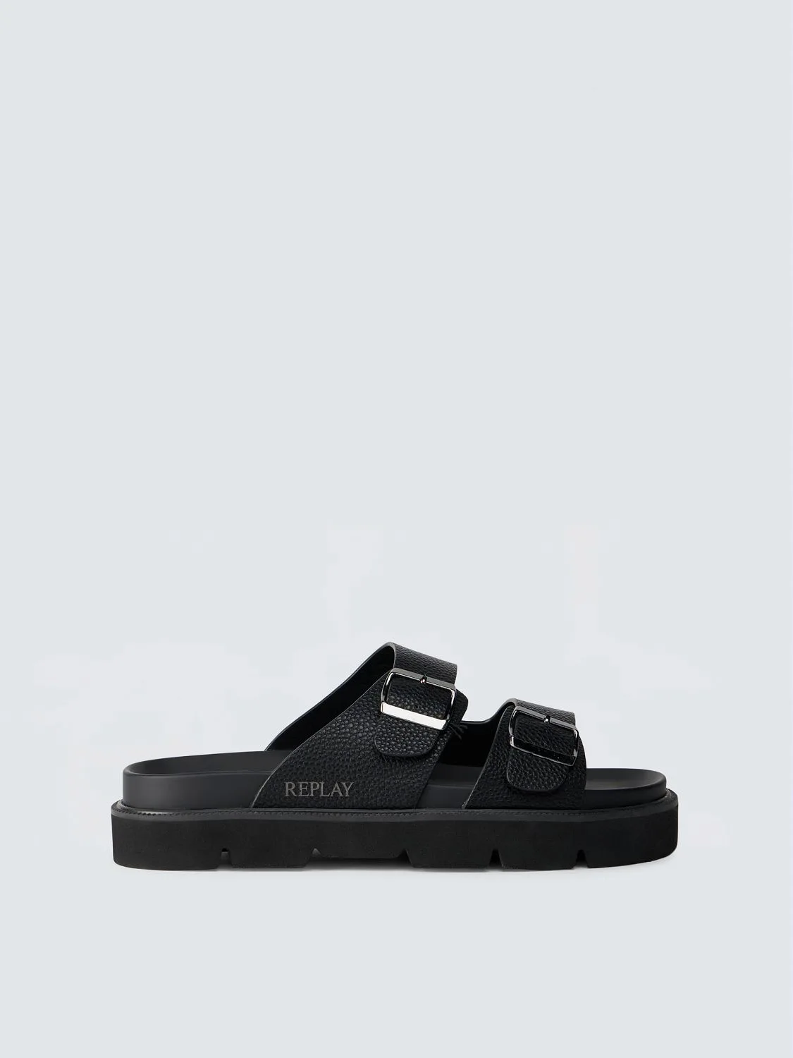 REPLAY HALLAN TUMBLE DOUBLE-BAND SANDALS GMF5Z .000.C0007S BLACK 1