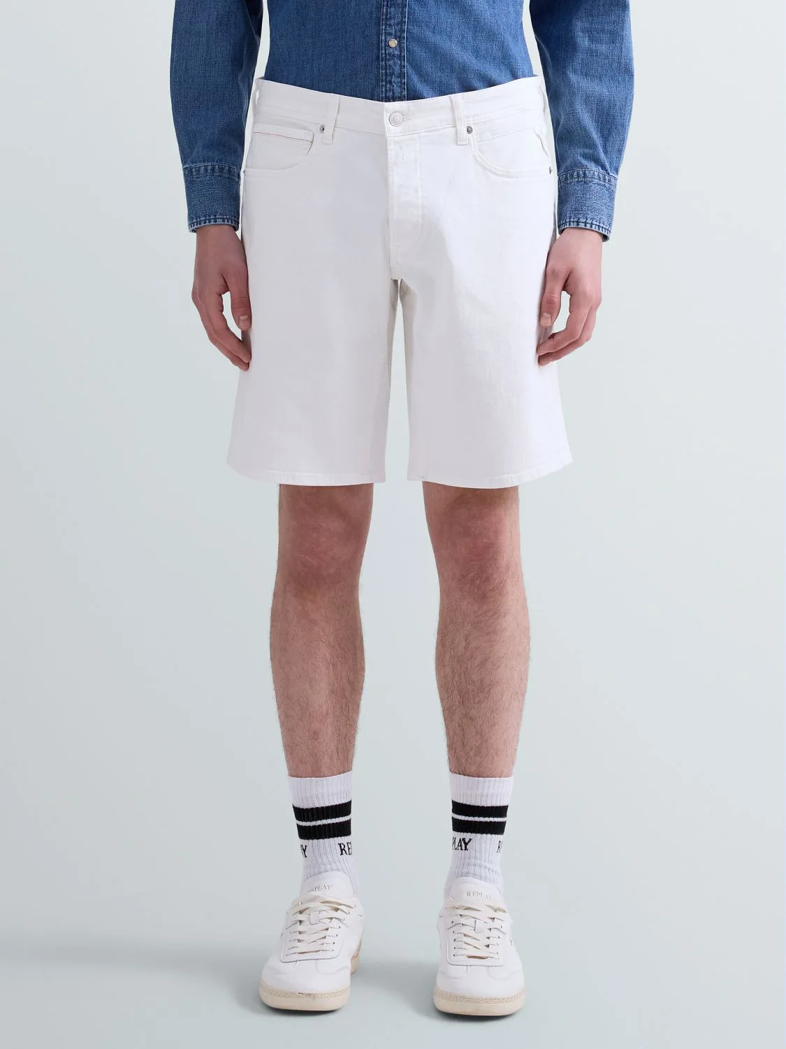 REPLAY GROVER STRAIGHT-FIT SHORTS M1072 .000.8488701 WHITE 2