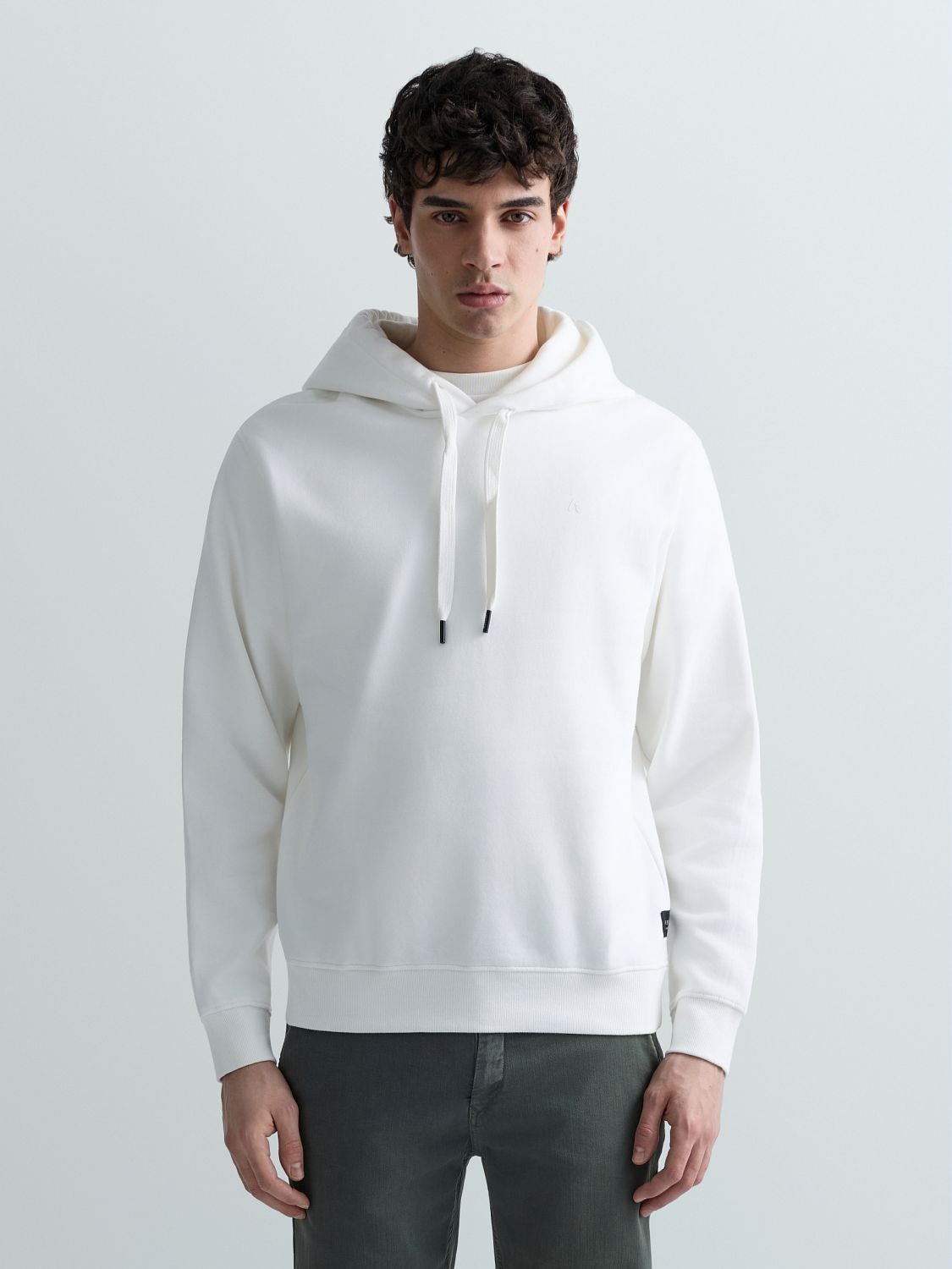 REPLAY COTTON-BLEND HOODY M3103 .000.23832 NATURAL WHITE 2