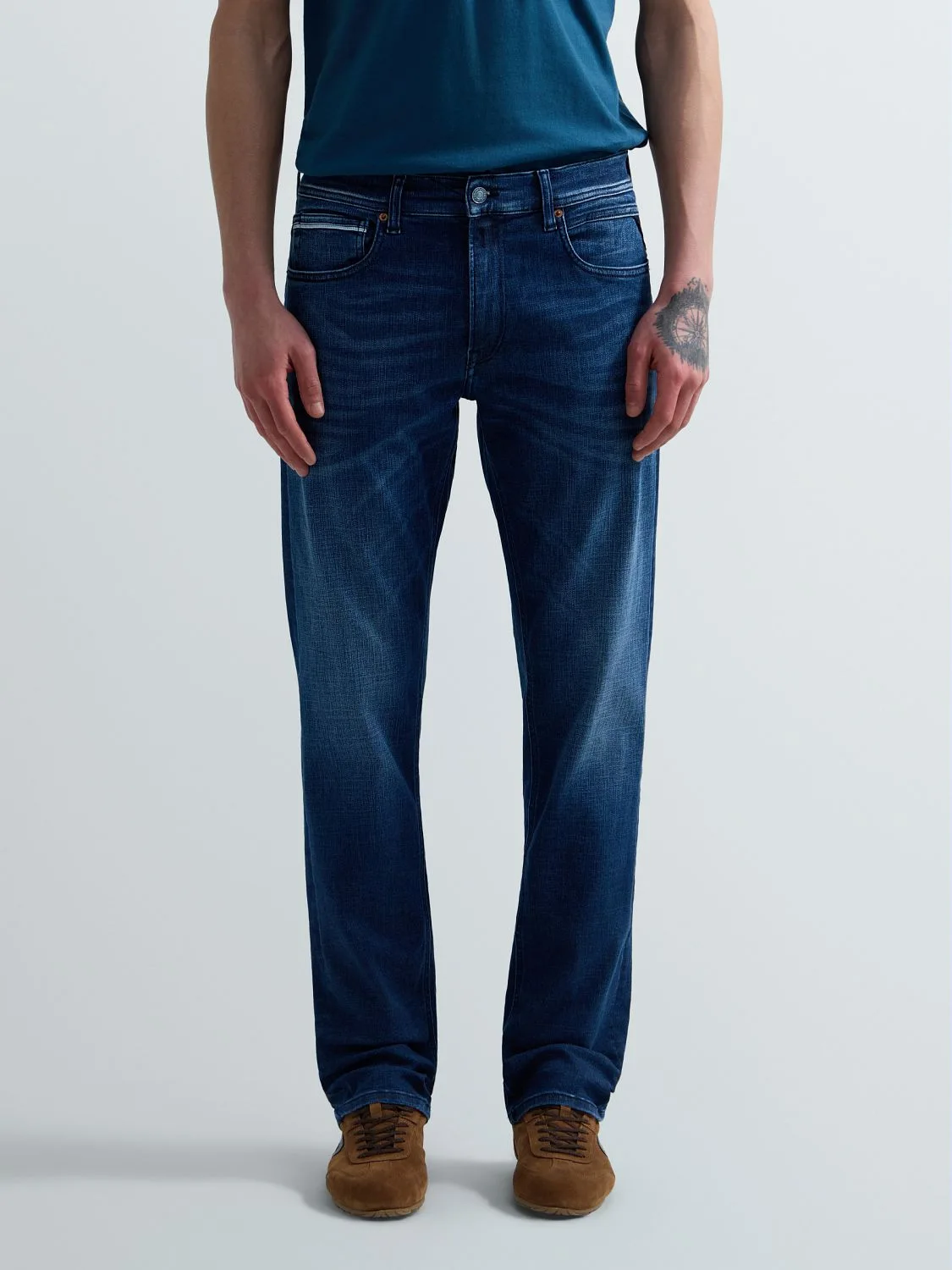 REPLAY GROVER STRAIGHT-FIT JEANS MA972Z.000.661 124 MEDIUM BLUE 2