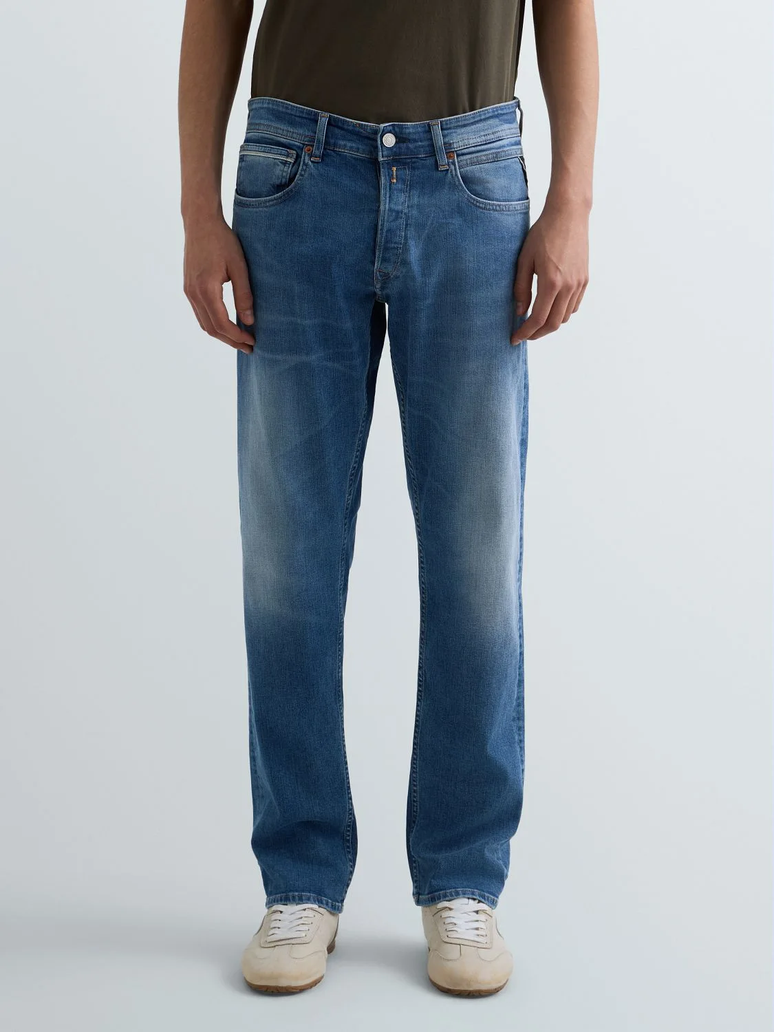 REPLAY GROVER STRAIGHT-FIT JEANS MA972 .000.573 844 MEDIUM BLUE 2