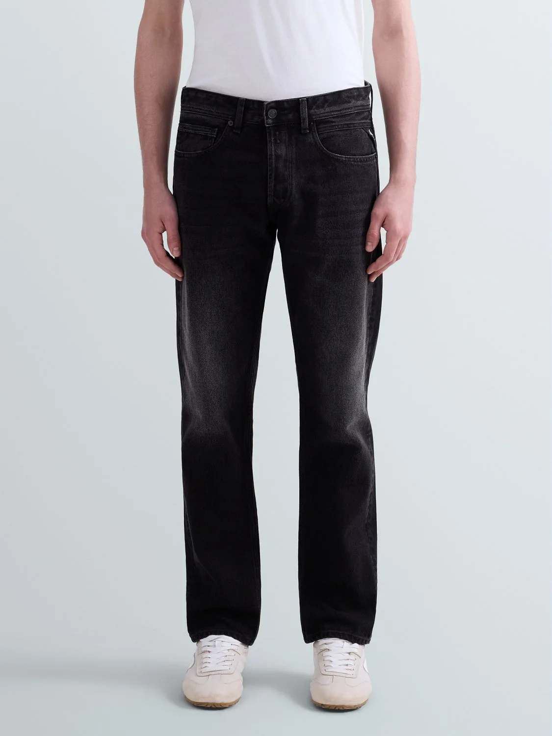 REPLAY GROVER STRAIGHT-FIT JEANS MA972 .000.888 0C4 BLACK DELAVÈ 2