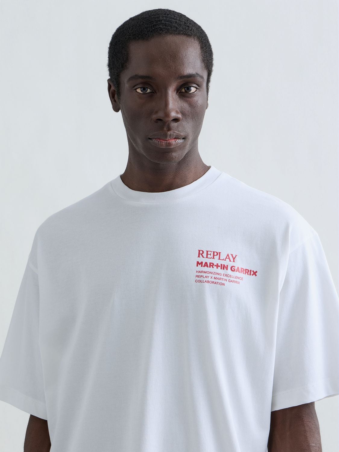 Replay x martin garrix t-shirt with graphic and logo Natural white
