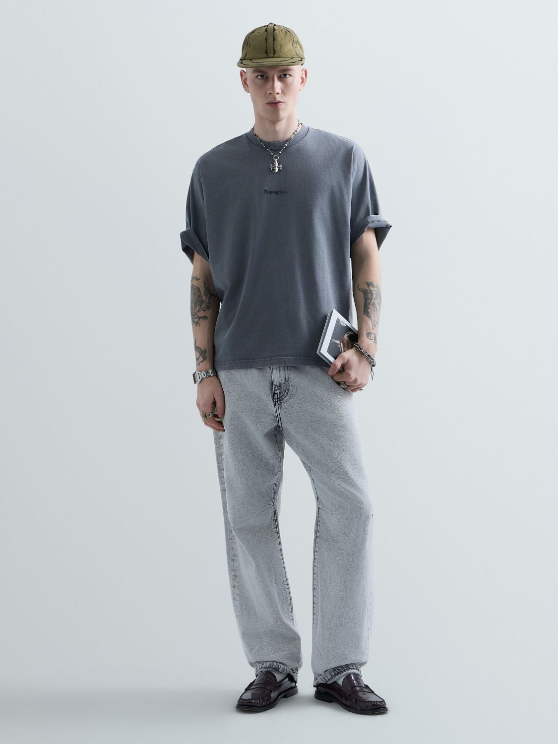 REPLAY T-SHIRT SCRIPT UNISEXE REPLAY INC. KU6003.000.D23846N STONE GREY 1