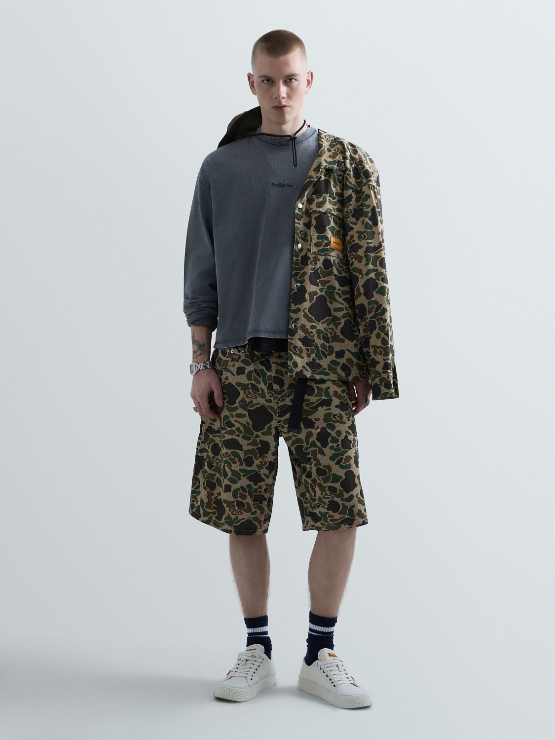 REPLAY T-SHIRT SCRIPT À MANCHES LONGUES UNISEXE REPLAY INC. KU6042.000.D23846N STONE GREY 1