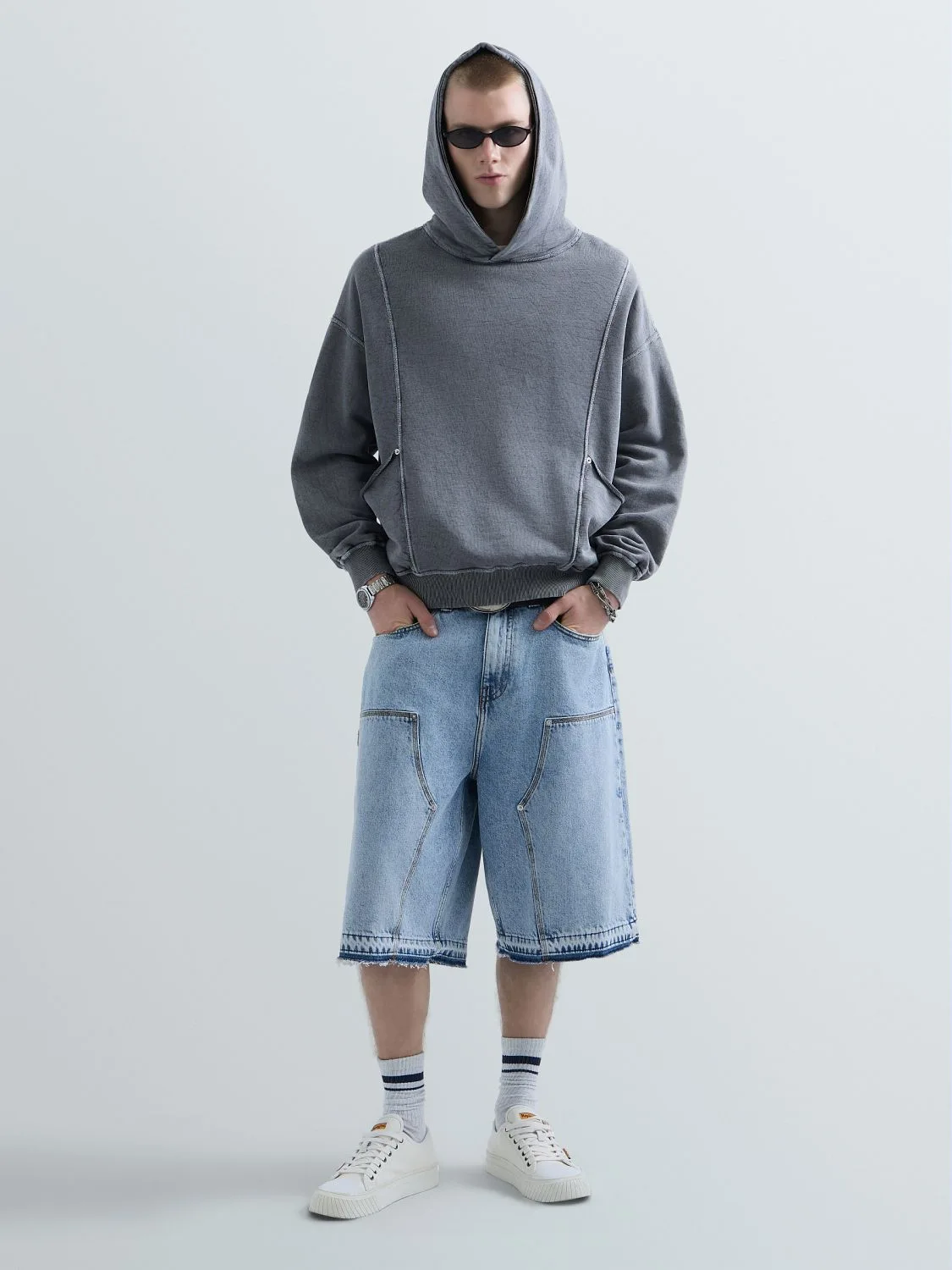 REPLAY HOODIE REVERSED MARBLE UNISEXE REPLAY INC. KU6069.000.D24074D ACID BLACK 1