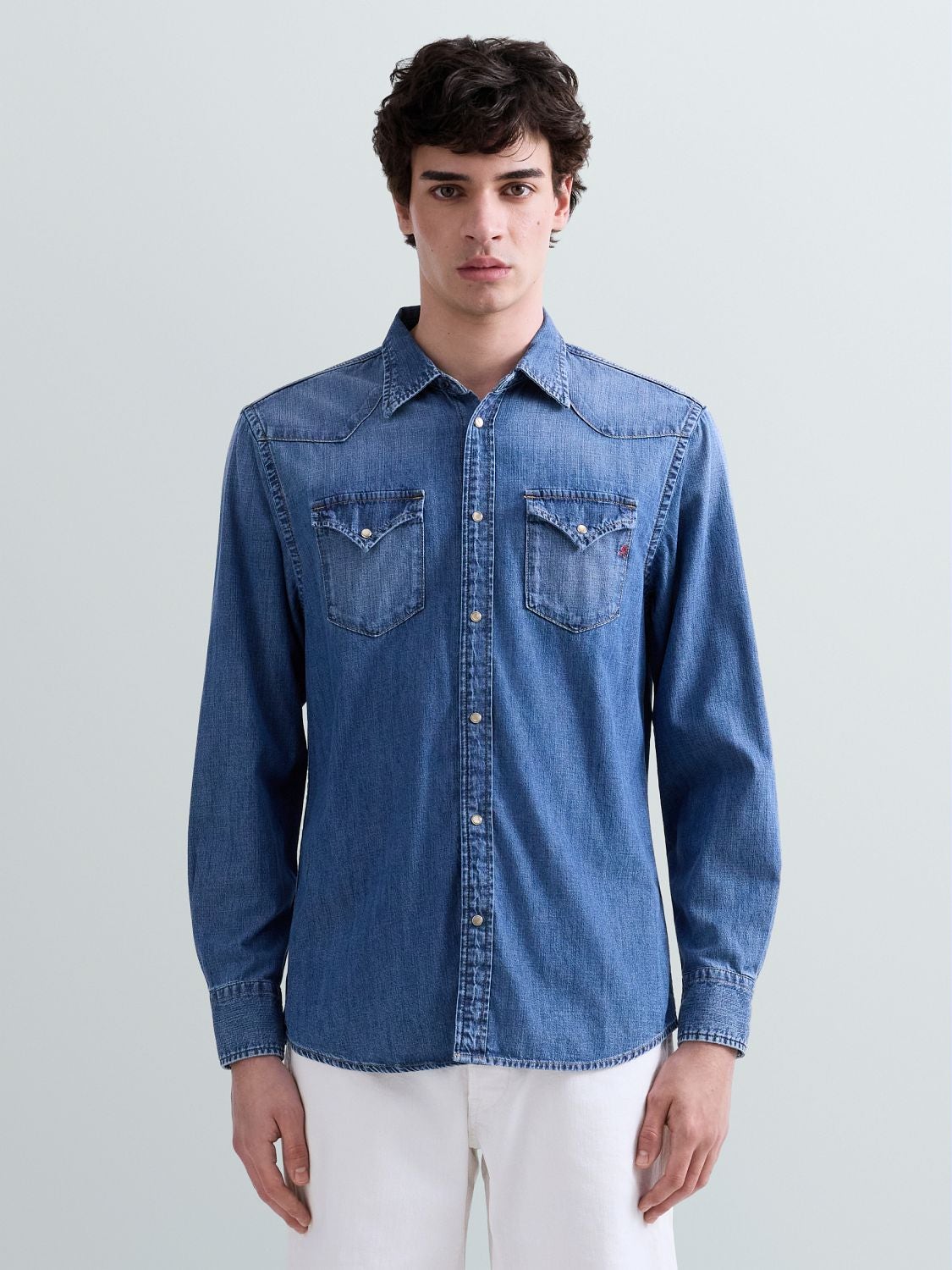 REPLAY CHEMISE DE COW-BOY EN DENIM M4023T.000.26C 10B MEDIUM BLUE 2