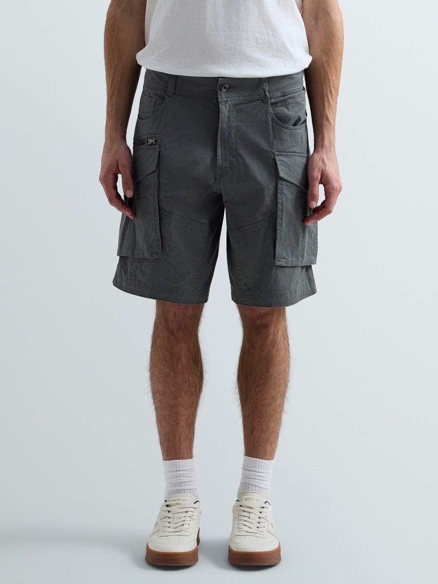 REPLAY Bermuda cargo Joe en twill M9907 .000.84387 AVIATOR GREEN 1