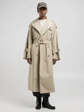 RELAXED-FIT COTTON TRENCH COAT