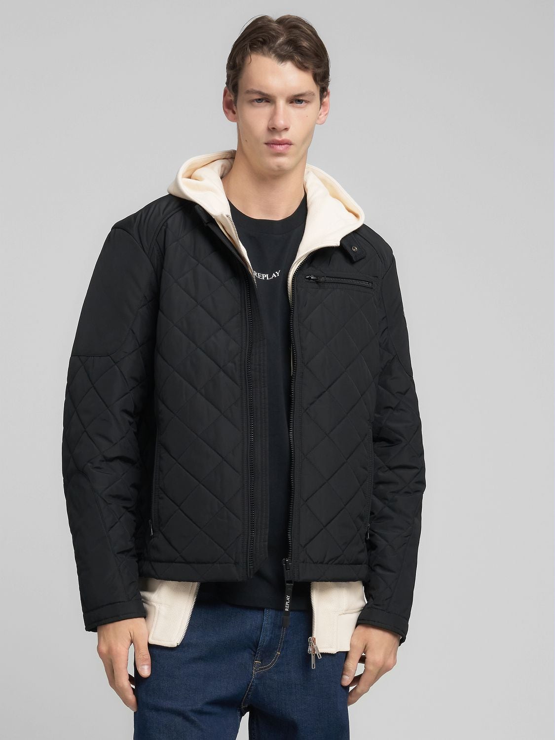REPLAY BLOUSON MATELASSÉ À GLISSIÈRE INTÉGRALE M8000 .000.84442 BLACK 2
