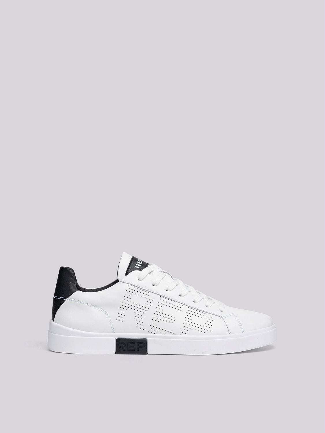 REPLAY POLYS STUDIO LACE-UP SNEAKERS GMZ3P .000.C0014L WHITE BLACK 1