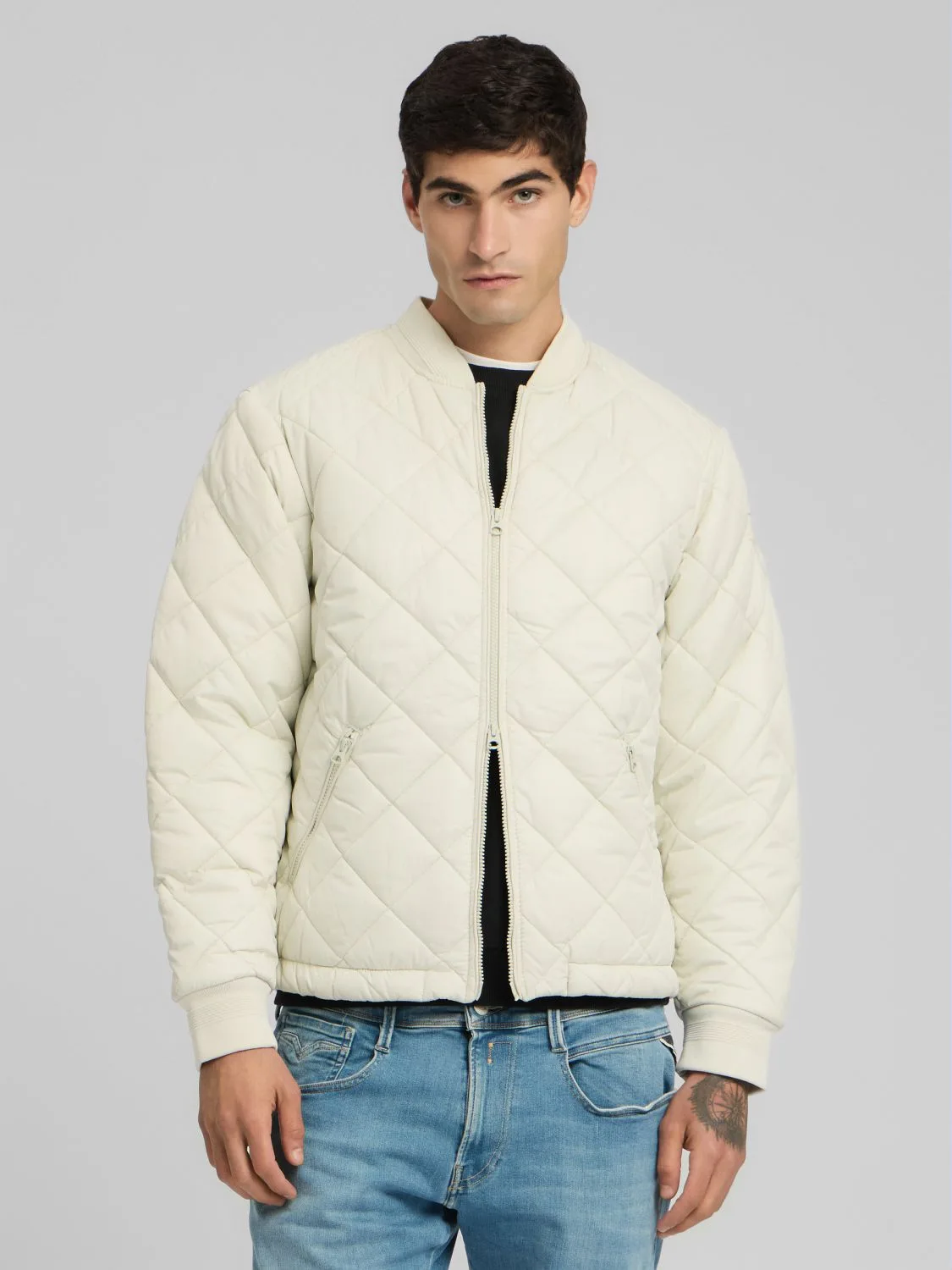 REPLAY REGULAR-FIT QUILTED JACKET M8473 .000.85312 SNOW WHITE 2