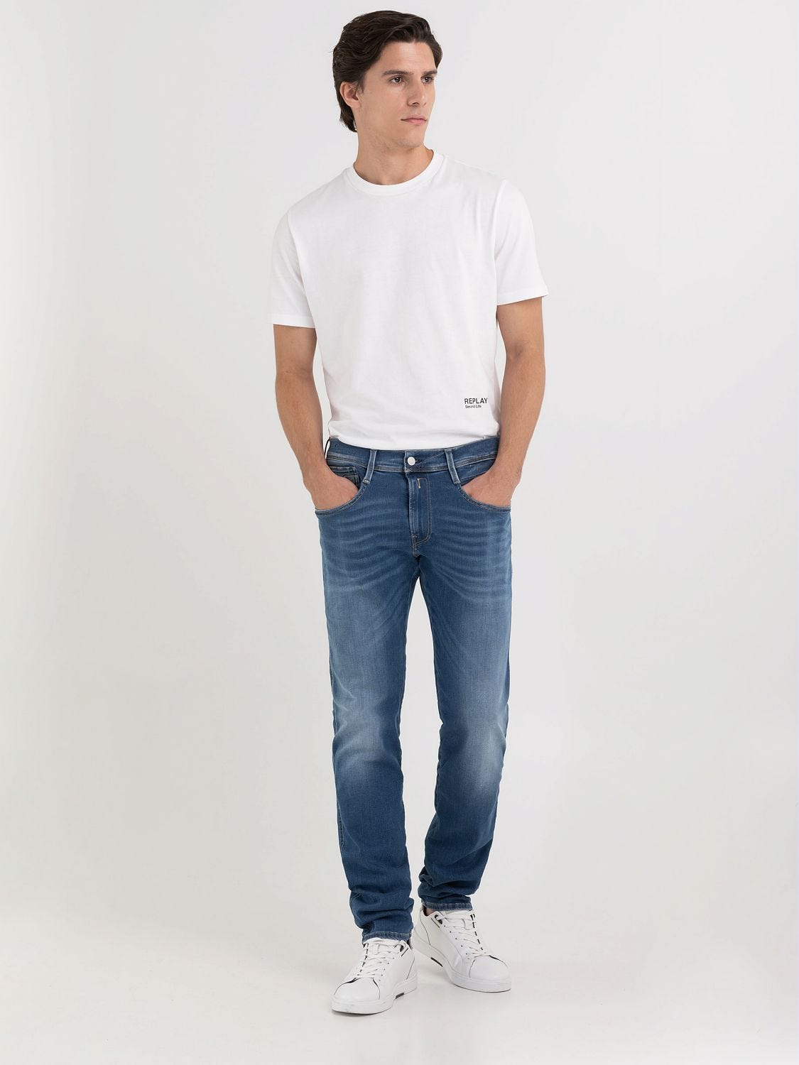 Anbass slim-fit jeans Medium blue | Replay Jeans