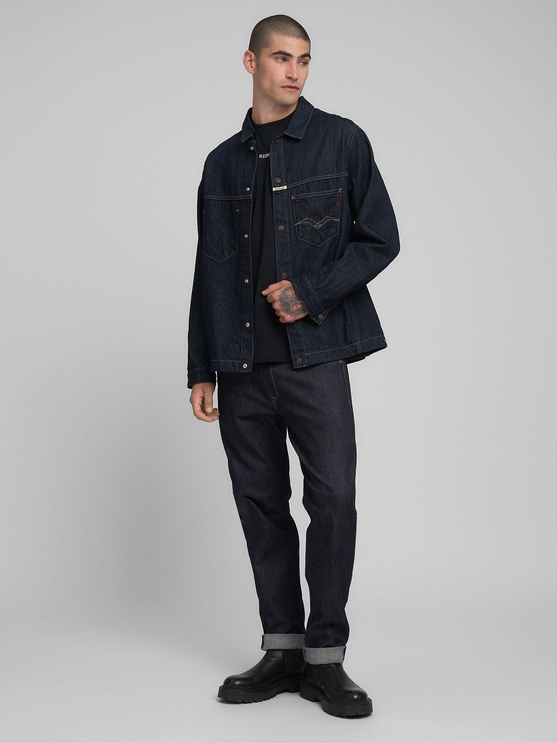今*一様 MYne WAVE Denim Jacket Black MYne by mihara yasuhiro マインバイミハラヤスヒロ 23SS Wave