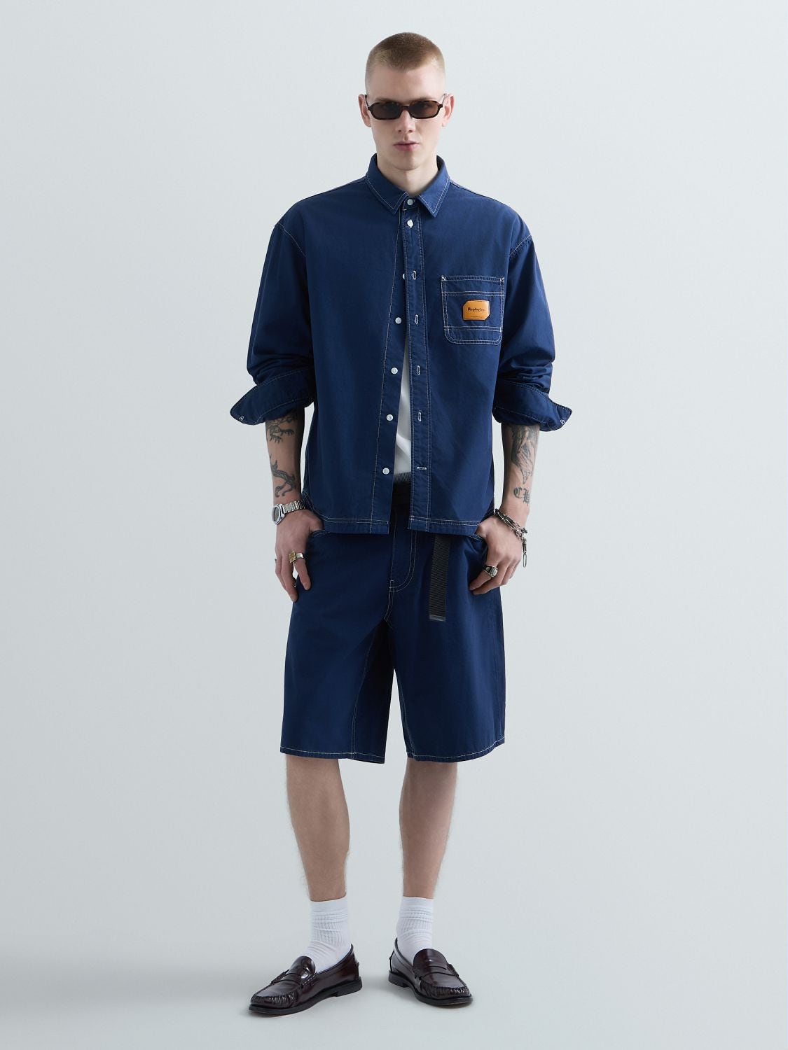 REPLAY KU4001.000.D855689-Shirt KU4001.000.D855689 INDIGO BLUE 1
