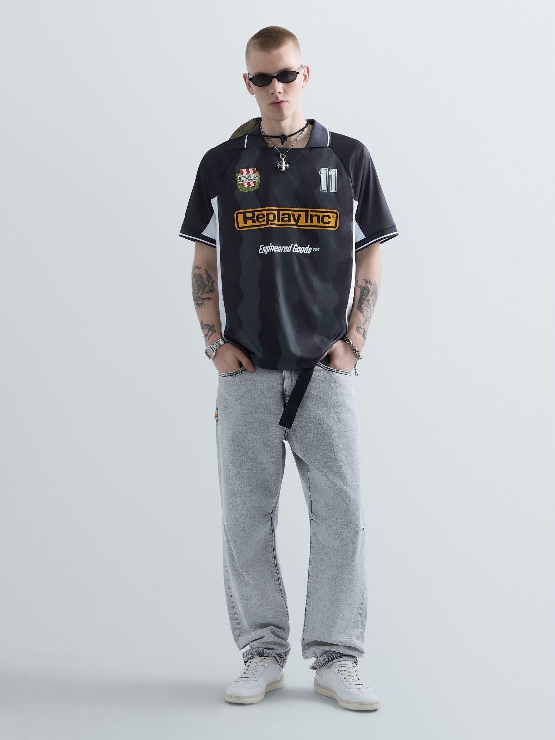 REPLAY KU6052.000.D75091-Polo KU6052.000.D75091 BACK/GREY/WHITE 1