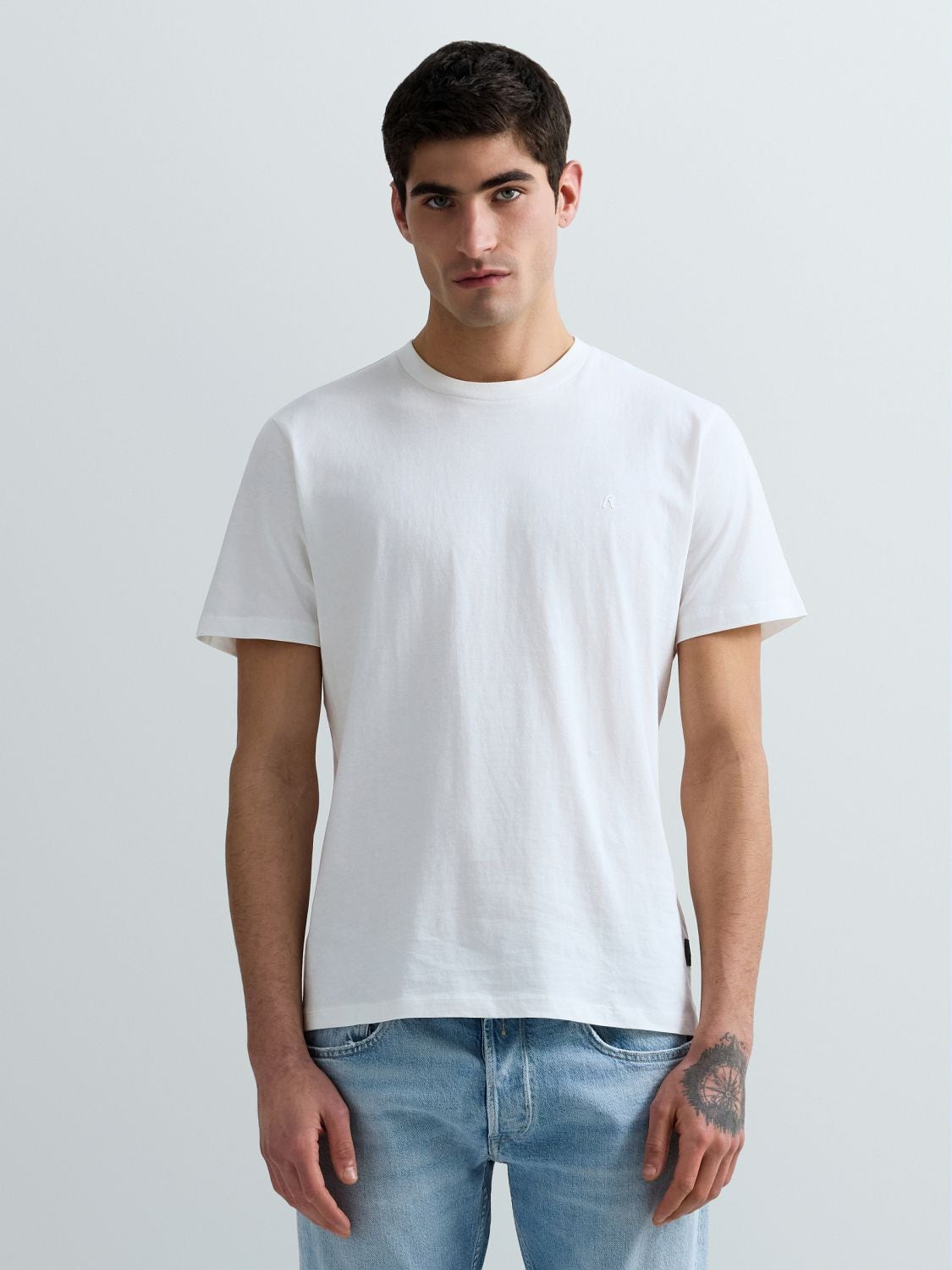 REPLAY T-SHIRT RAS-DU-COU EN JERSEY M3097 .000.2660 NATURAL WHITE 2