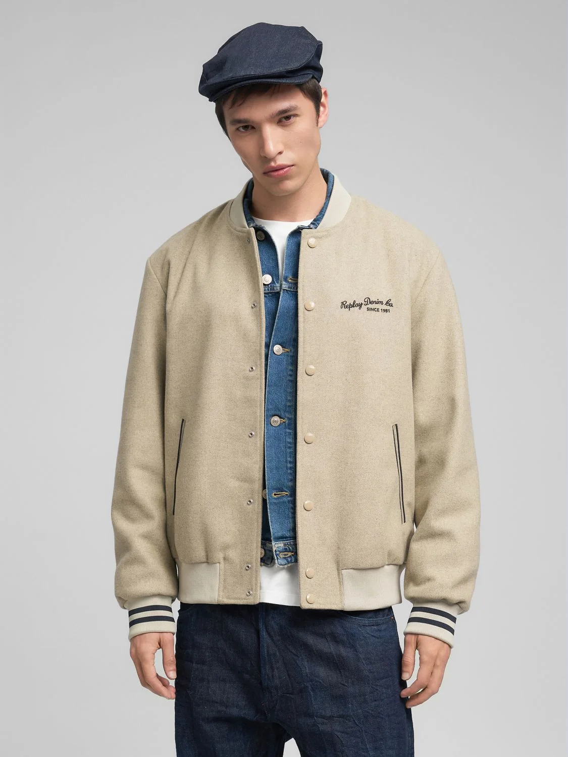 REPLAY BOMBER VARSITY IN MISTO LANA M8489 .000.85332 SAND 2