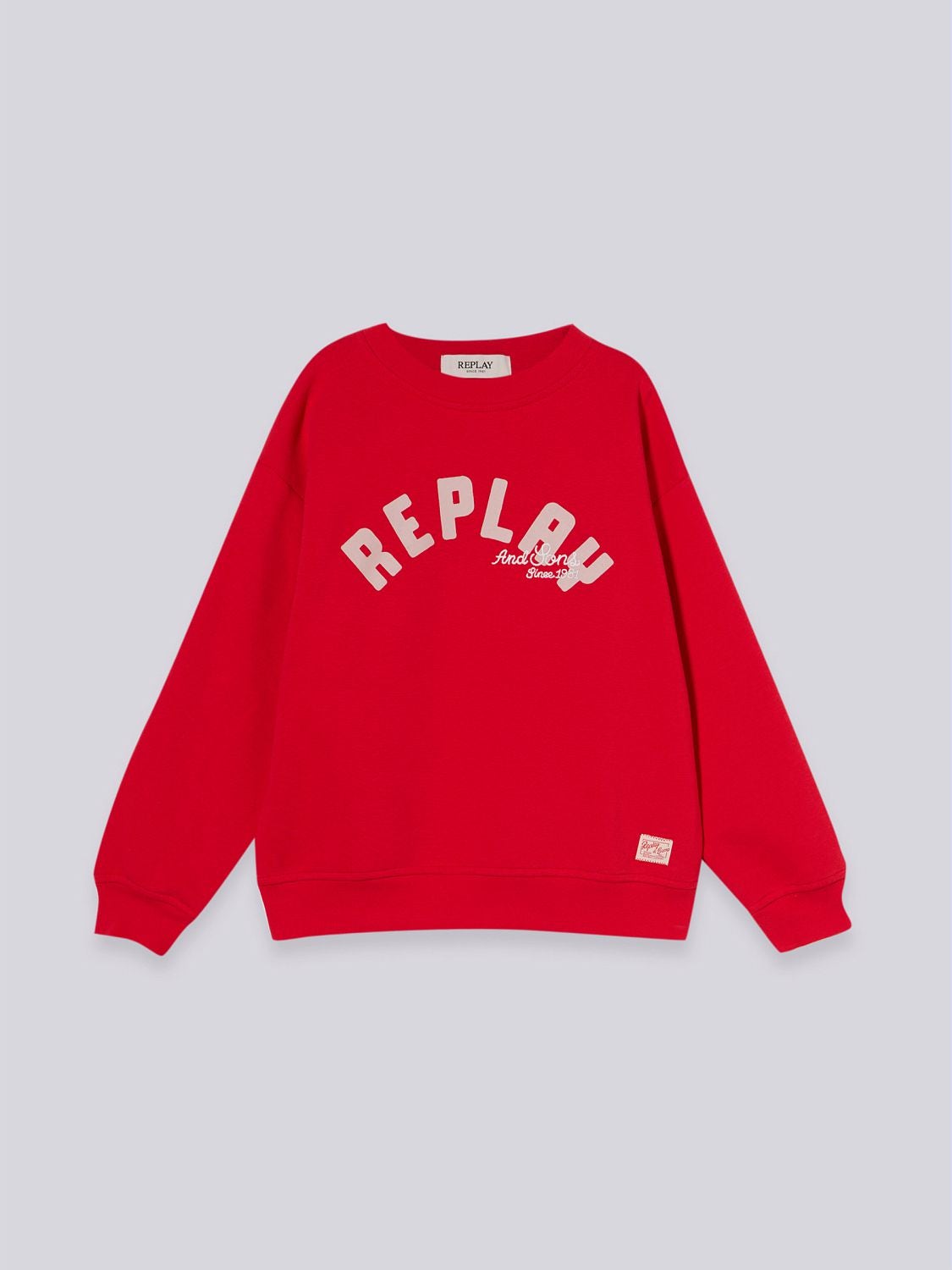 Felpa con stampa e ricamo Cherry red Replay Jeans