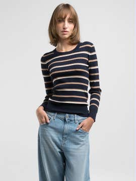 GESTREIFTER PULLOVER MIT SCHMALER PASSFORM