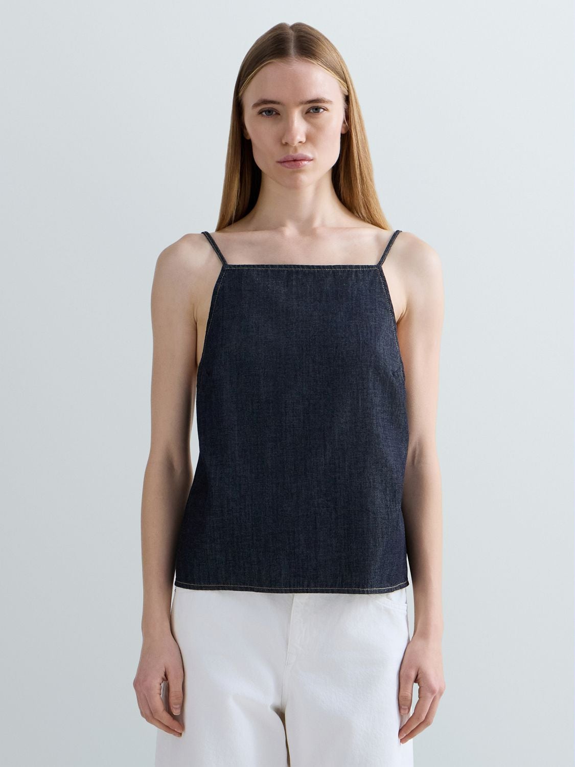 REPLAY DENIM TOP WITH BARE BACK W2378 .000.260 07 DARK BLUE 2
