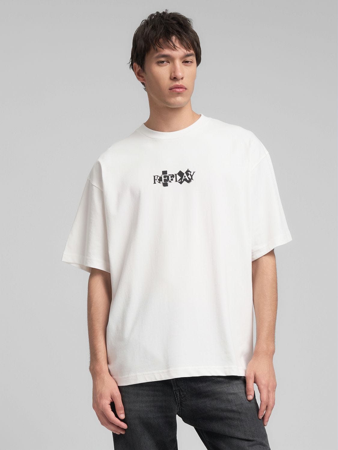 Cotton t-shirt with tiger print Black | Replay Jeans