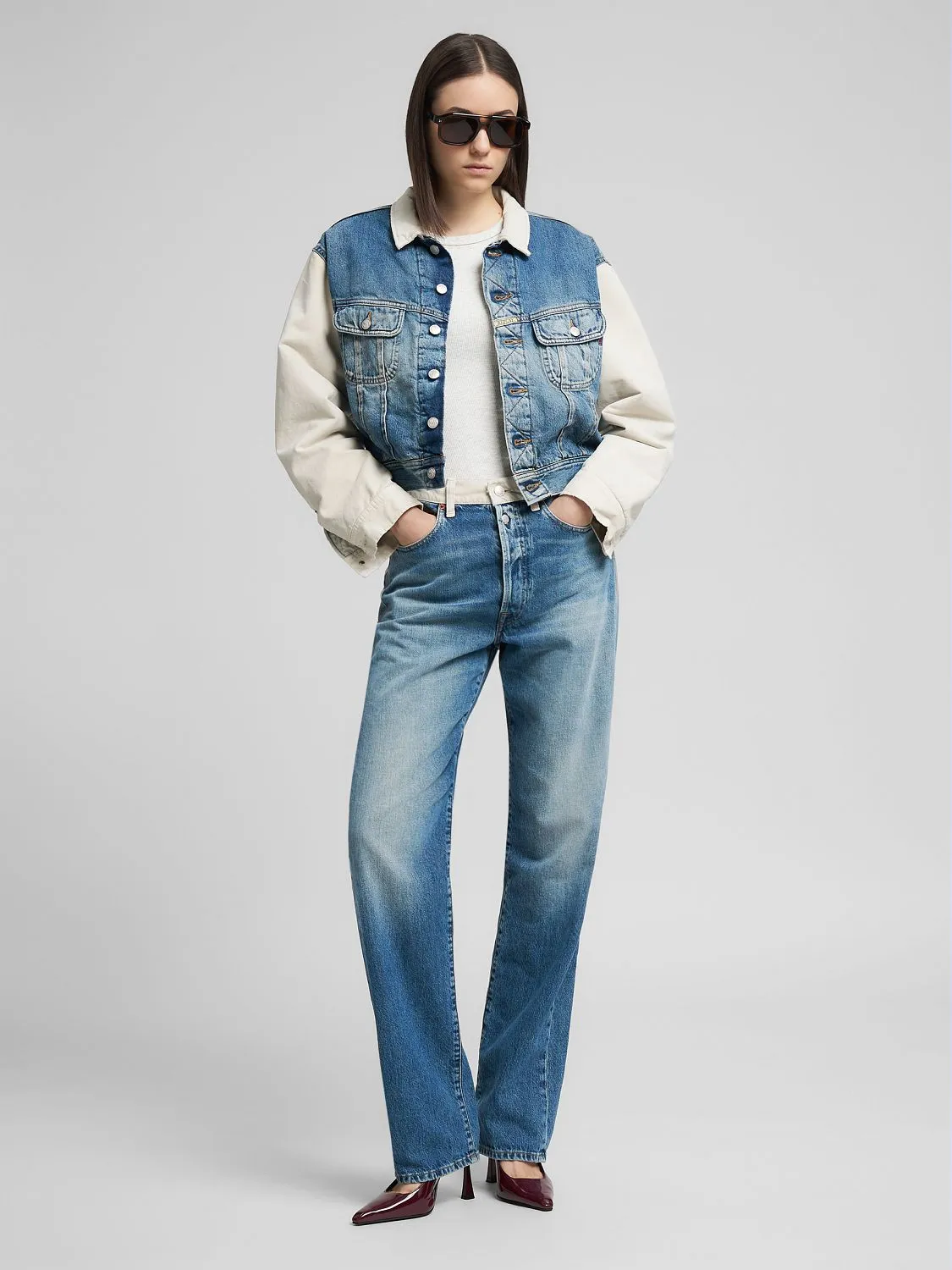 ★rolarola★ DENIM PLEATS ONEPIECE BLUE Levi's® Men's Japanese Denim Wide-Leg Pleat Jeans - Moj