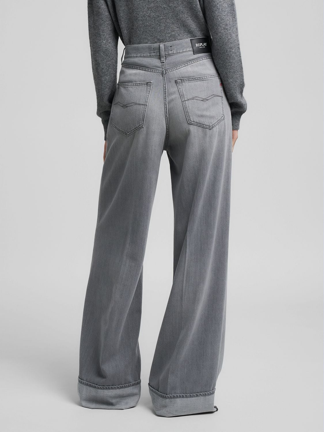 Nalaja wide-leg jeans Medium grey | Replay Jeans