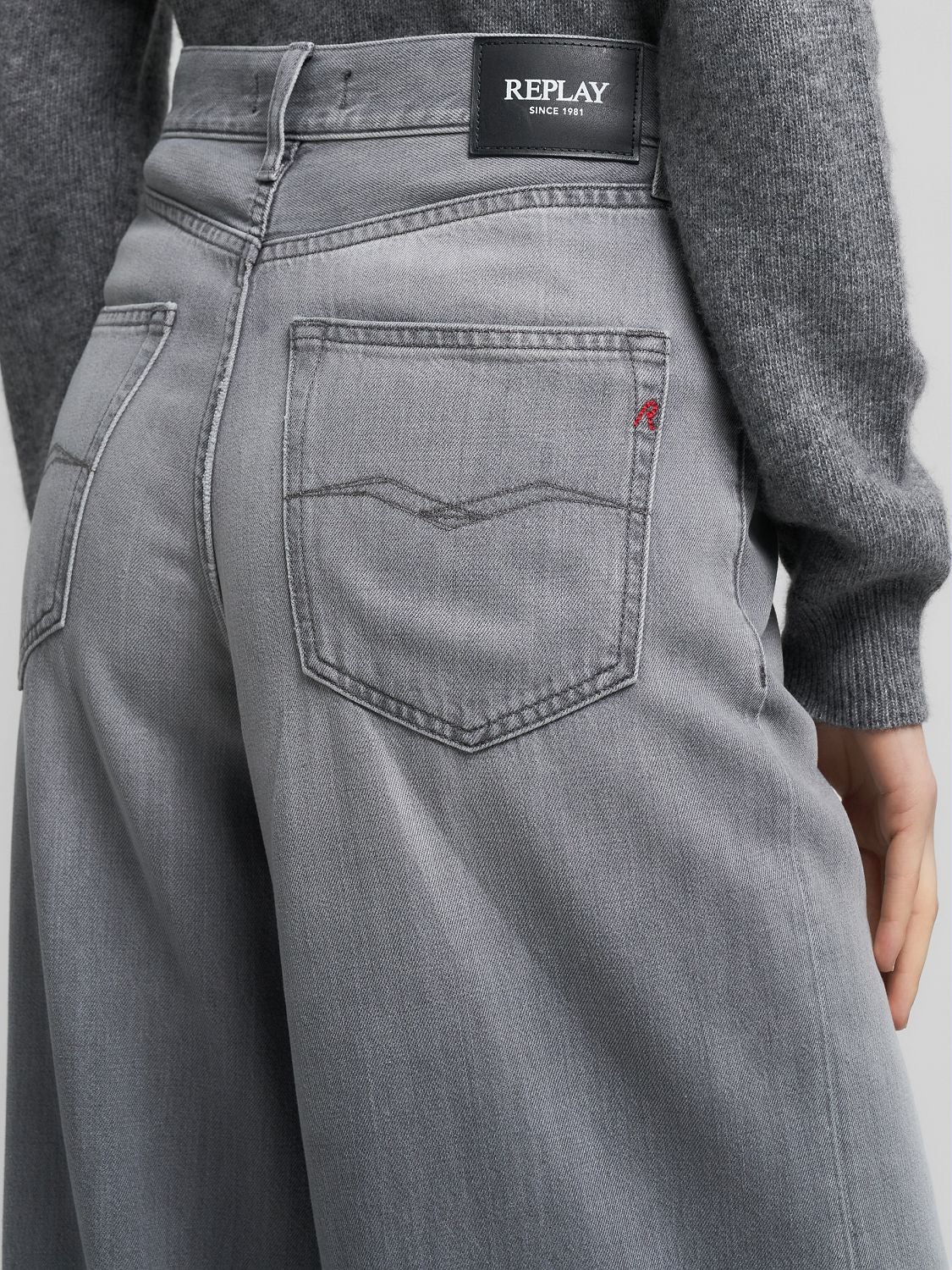 Nalaja wide-leg jeans Medium grey | Replay Jeans
