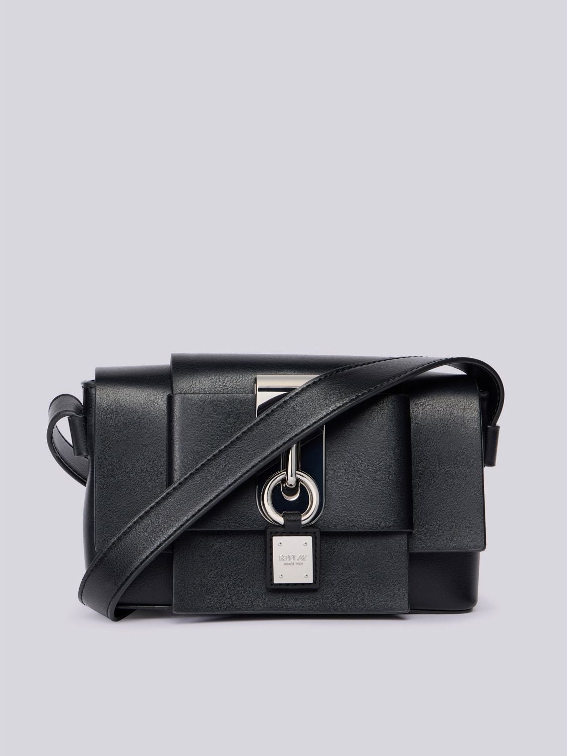 Crossbody bag with padlock Silver black | Replay Jeans