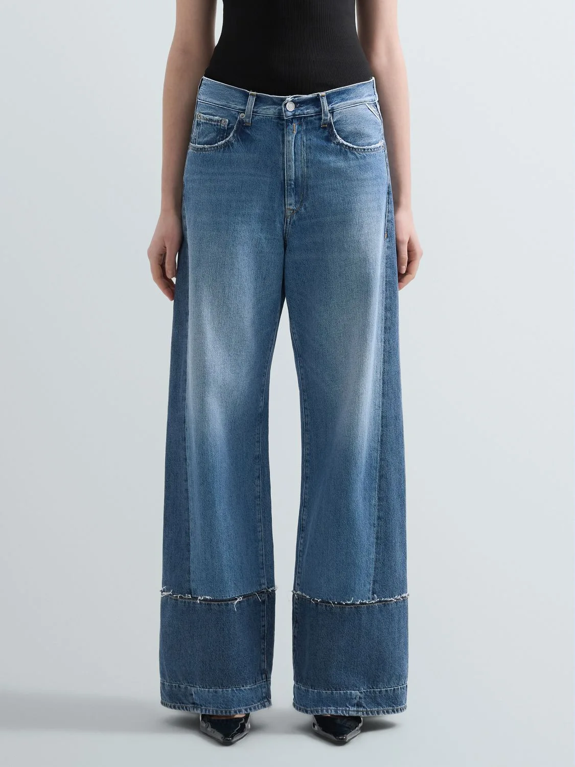 REPLAY IDALYA WIDE-LEG JEANS WA545 .000.10374 MEDIUM BLUE 2