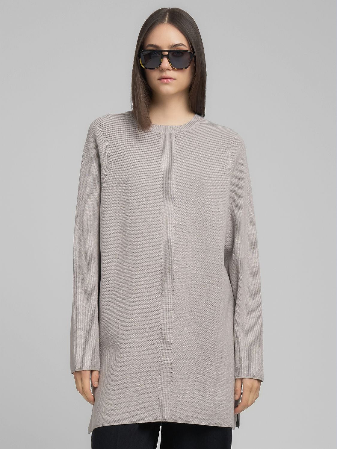 REPLAY KURZES KLEID AUS STRICK DK3912.000.G23370A ALLUMINIUM 2