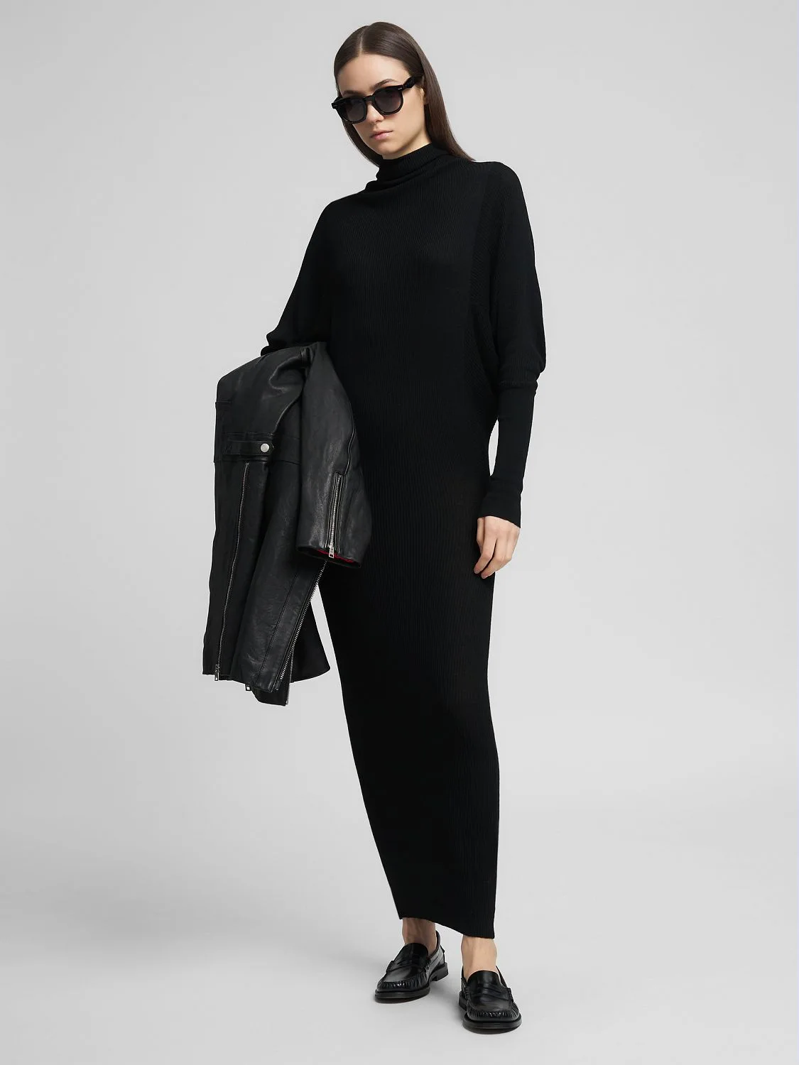 REPLAY LONG SEE-THROUGH-EFFECT DRESS DK3927.000.G23922 BLACK 1