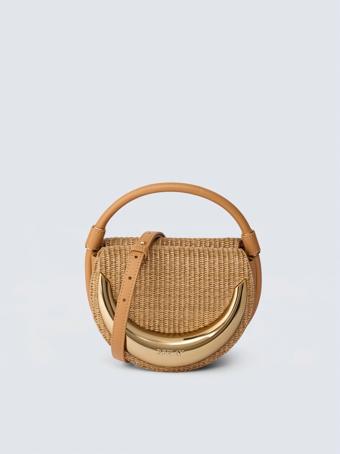 REPLAY CIRCULAR RAFFIA BAG FW3003.017.A2009B INDIAN TAN 1