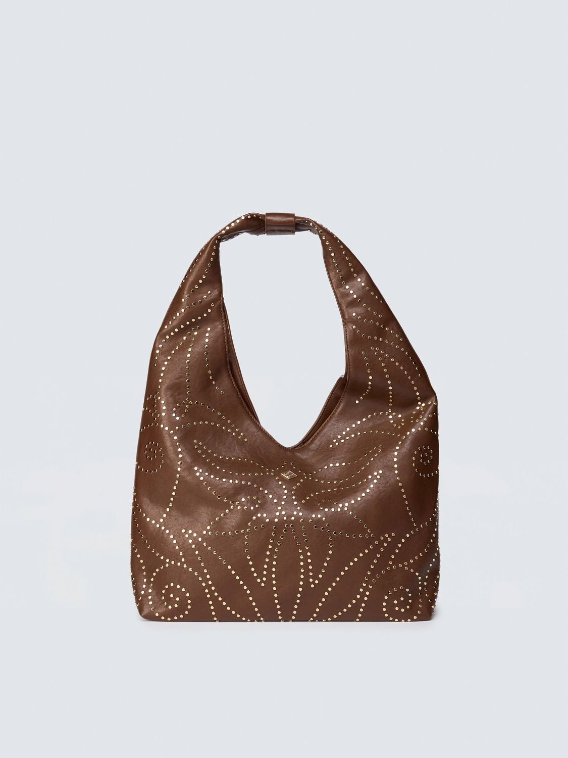 REPLAY VINTAGE HOBO-STYLE BAG WITH STUD MOTIF FW01AP.000.A7243S BROWN 1