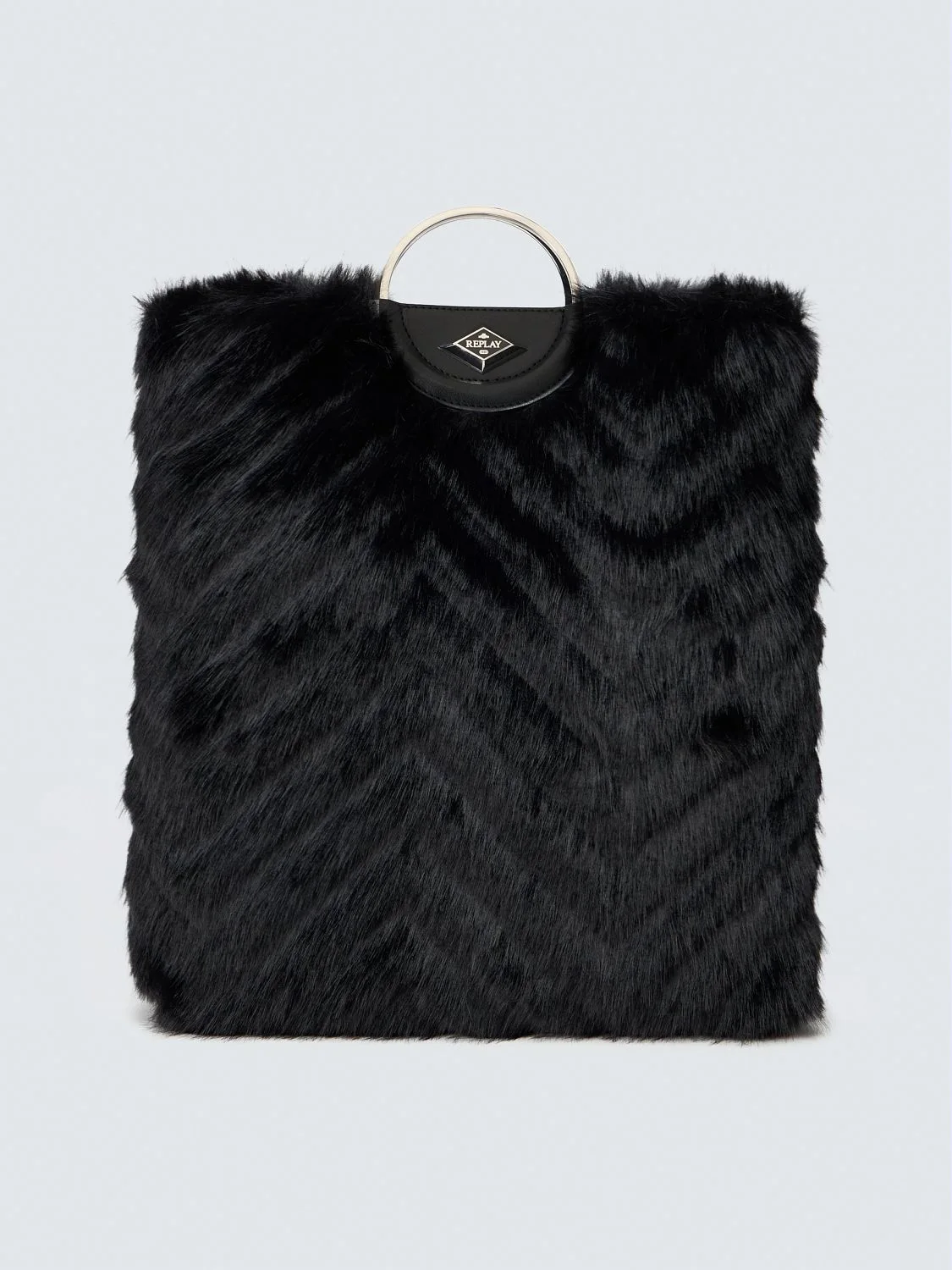 REPLAY FOLDABLE FAUX FUR BAG FW01BQ.000.A7243T BLACK 1