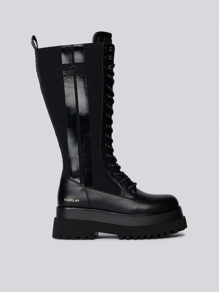 Biker Boots Stiefel Von Replay Bikerstiefel Any Over High Black
