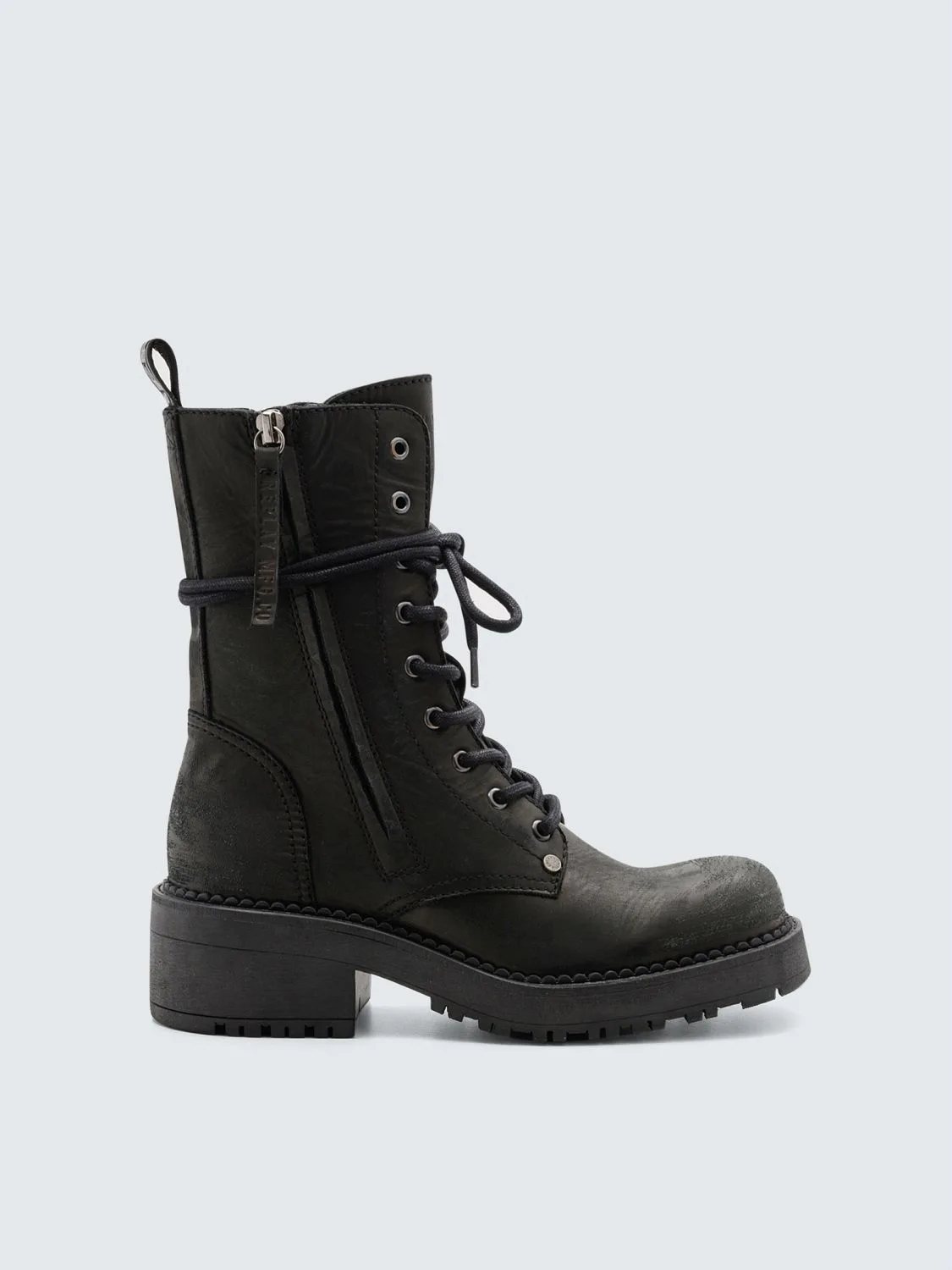 REPLAY SPRINGERSTIEFEL AUS LEDER RAVEN ZIP GWLA3 .000.C0204L BLACK 1