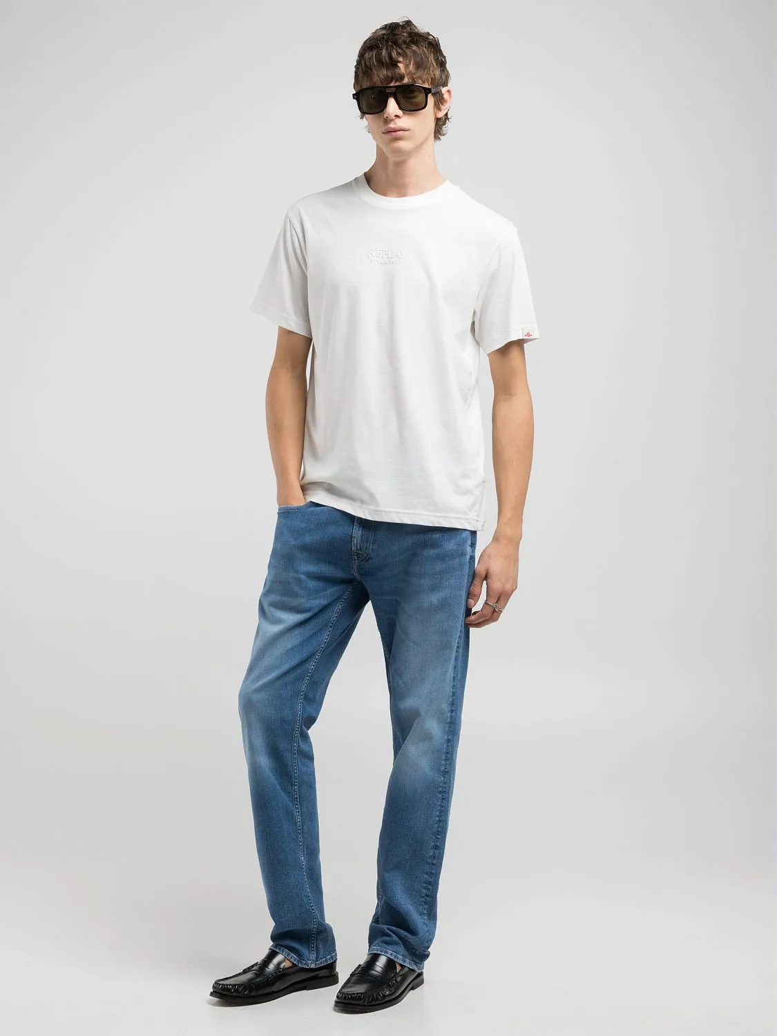 送料込★REPLAY★M3047.000.23732P 半袖Tシャツ T-shirt regular fit Natural white | Replay Jeans